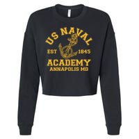 US NAVAL Est 1845 Academy Annapolis MD Cropped Pullover Crew