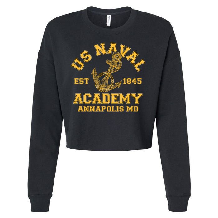 US NAVAL Est 1845 Academy Annapolis MD Cropped Pullover Crew