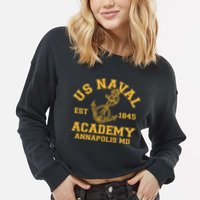 US NAVAL Est 1845 Academy Annapolis MD Cropped Pullover Crew