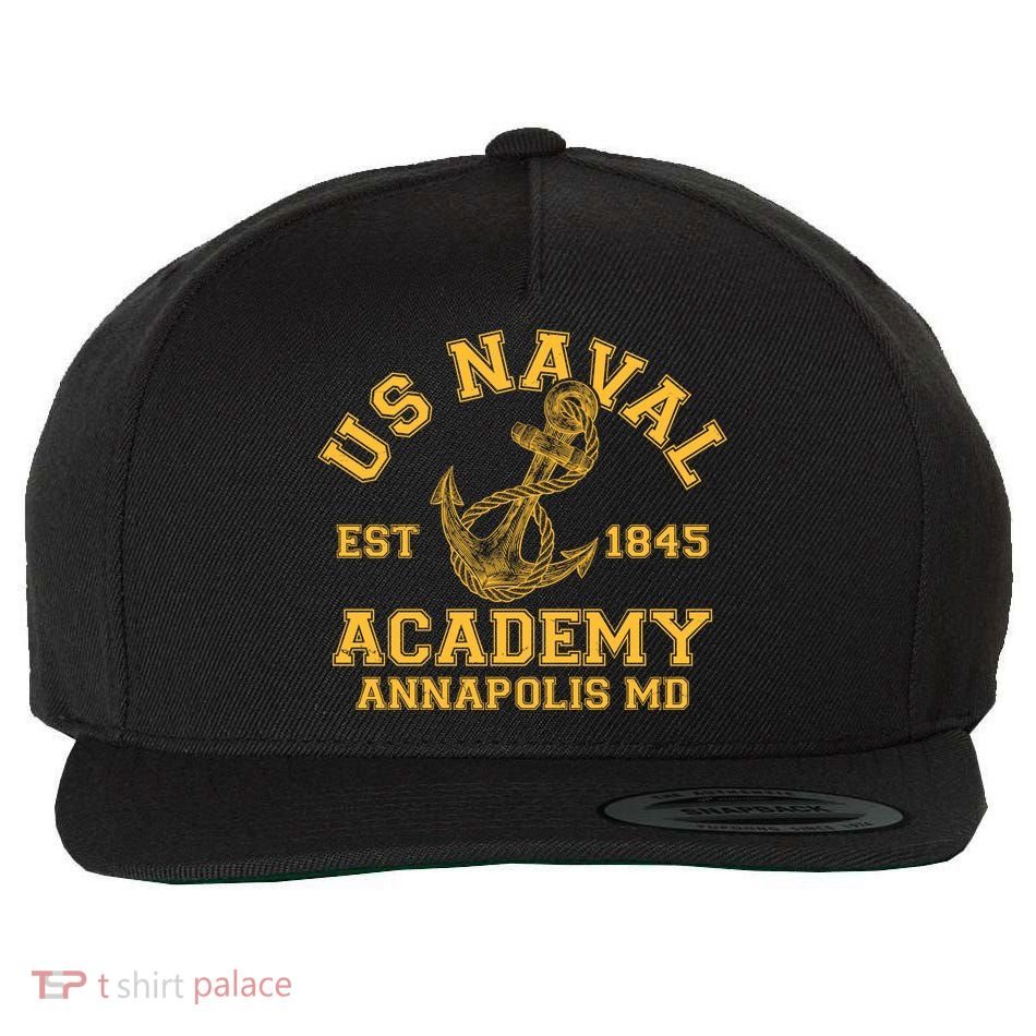 US NAVAL Est 1845 Academy Annapolis MD Wool Snapback Cap