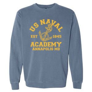 US NAVAL Est 1845 Academy Annapolis MD Garment-Dyed Sweatshirt