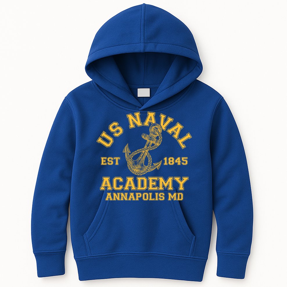 US NAVAL Est 1845 Academy Annapolis MD Kids Hoodie