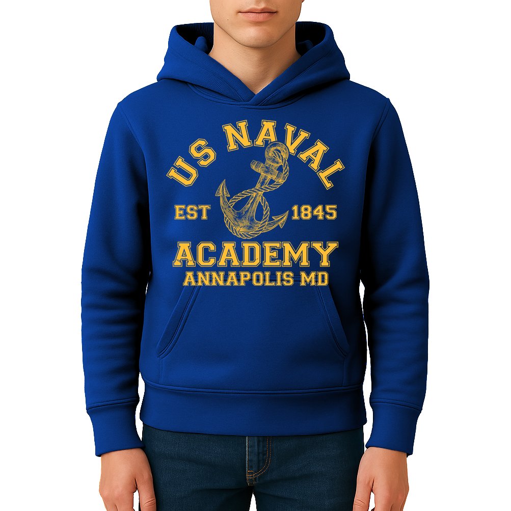 US NAVAL Est 1845 Academy Annapolis MD Kids Hoodie