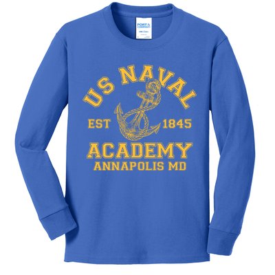 US NAVAL Est 1845 Academy Annapolis MD Kids Long Sleeve Shirt