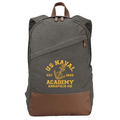 US NAVAL Est 1845 Academy Annapolis MD Cotton Canvas Backpack