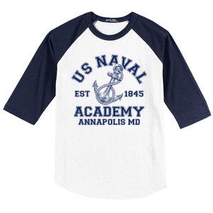 US NAVAL Est 1845 Academy Annapolis MD Baseball Sleeve Shirt