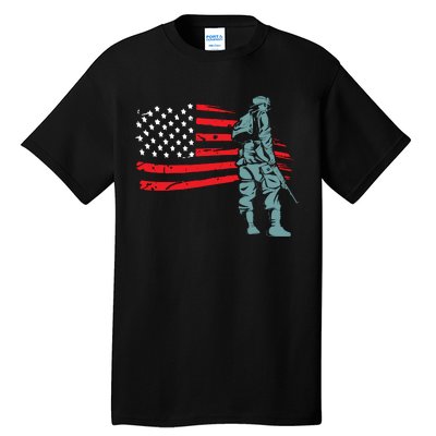 US Soldier American Flag Tall T-Shirt