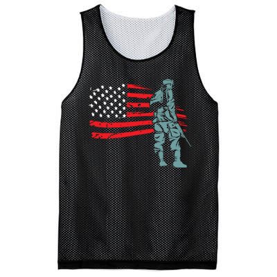 US Soldier American Flag Mesh Reversible Basketball Jersey Tank