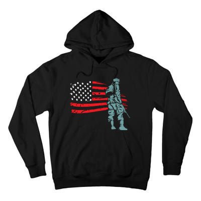 US Soldier American Flag Tall Hoodie