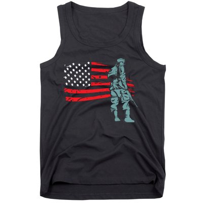 US Soldier American Flag Tank Top