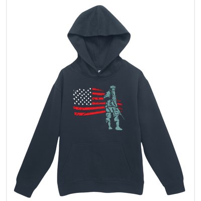 US Soldier American Flag Urban Pullover Hoodie