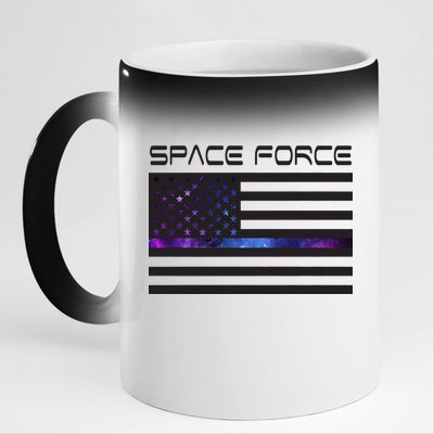 US Space Force Flag 11oz Black Color Changing Mug