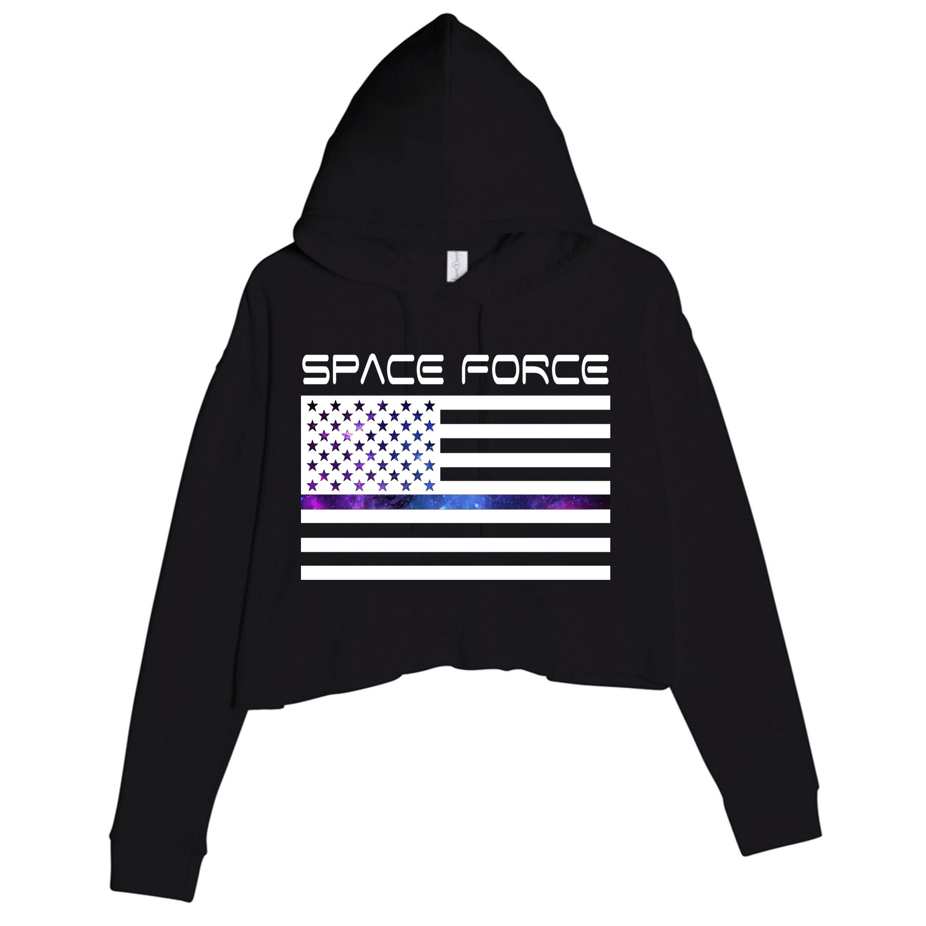 US Space Force Flag Crop Fleece Hoodie