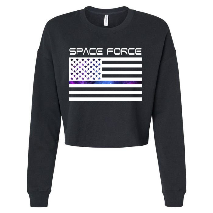 US Space Force Flag Cropped Pullover Crew