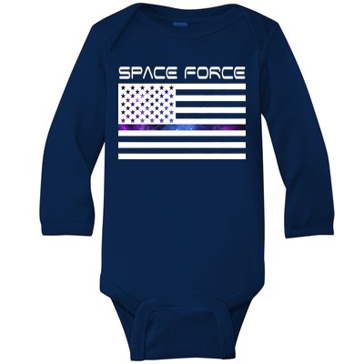 US Space Force Flag Baby Long Sleeve Bodysuit