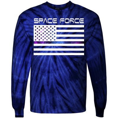 US Space Force Flag Tie-Dye Long Sleeve Shirt