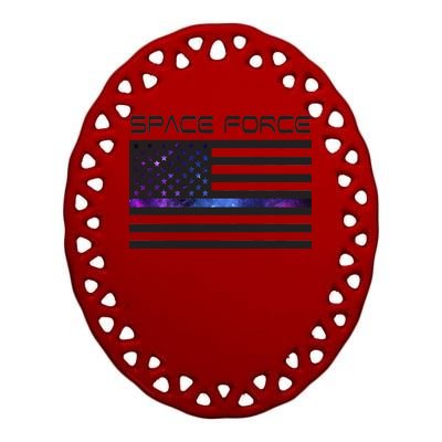 US Space Force Flag Ceramic Oval Ornament