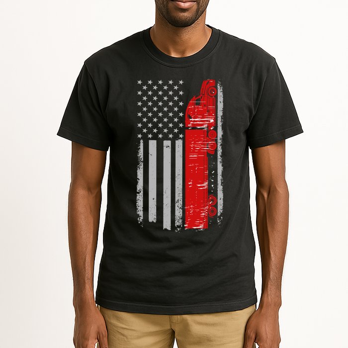 US Truck Driver USA Flag Tall T-Shirt