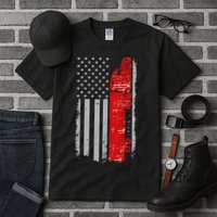 US Truck Driver USA Flag Tall T-Shirt