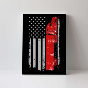 US Truck Driver USA Flag Canvas