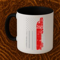 US Truck Driver USA Flag Mug