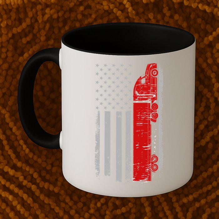 US Truck Driver USA Flag Mug