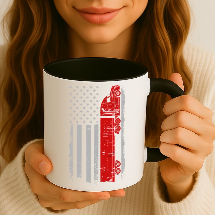 US Truck Driver USA Flag Mug