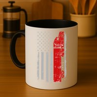 US Truck Driver USA Flag Mug