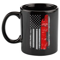US Truck Driver USA Flag 11oz C Handle Ceramic Mug