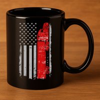 US Truck Driver USA Flag 11oz C Handle Ceramic Mug