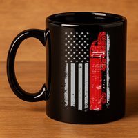 US Truck Driver USA Flag 11oz C Handle Ceramic Mug
