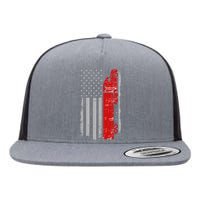 US Truck Driver USA Flag Flat Bill Trucker Hat