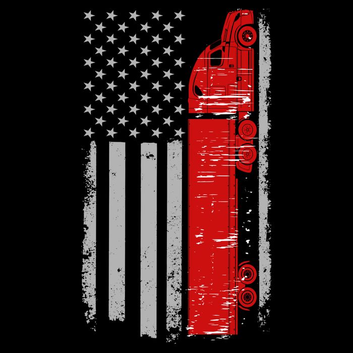 US Truck Driver USA Flag Flatbill Hat