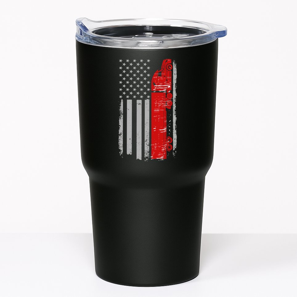 US Truck Driver USA Flag Tumbler