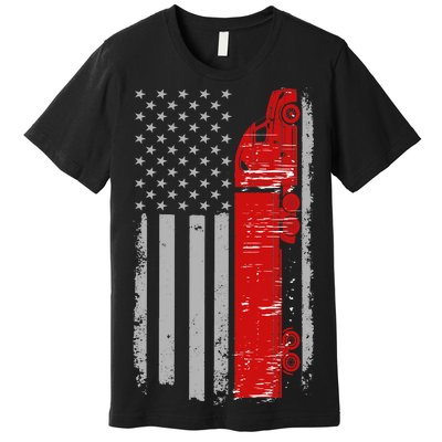 US Truck Driver USA Flag Premium T-Shirt