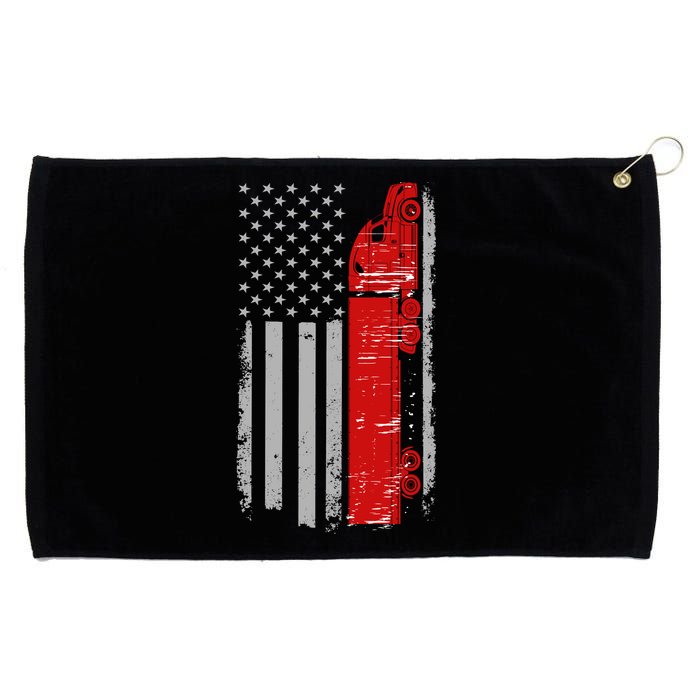 US Truck Driver USA Flag Grommeted Golf Towel