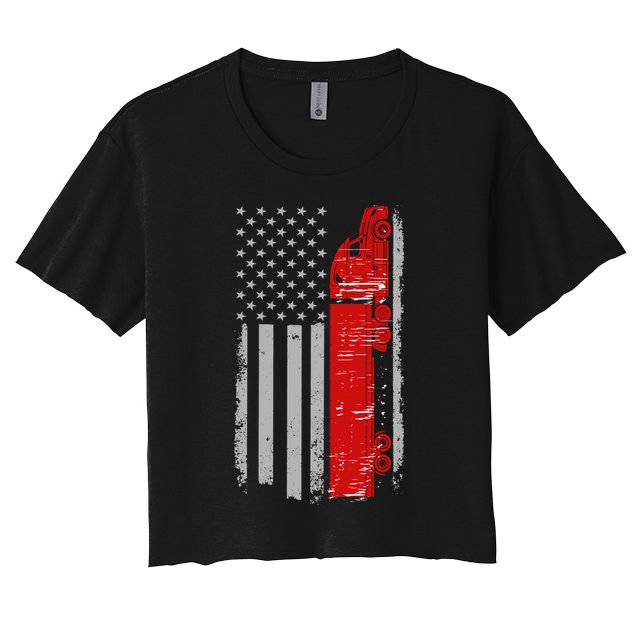 US Truck Driver USA Flag Crop Top