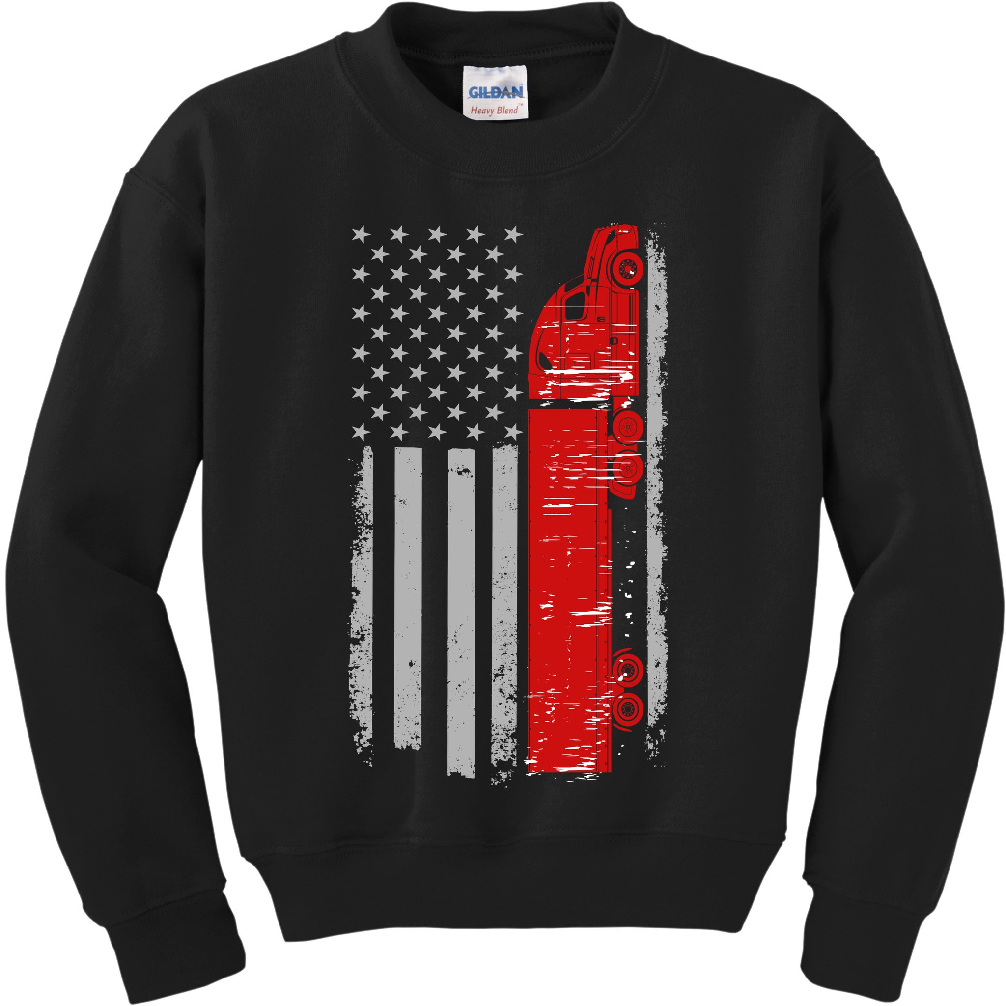 US Truck Driver USA Flag Kids Sweatshirt