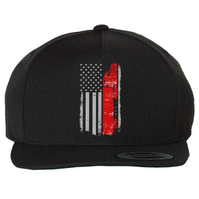 US Truck Driver USA Flag Wool Snapback Cap