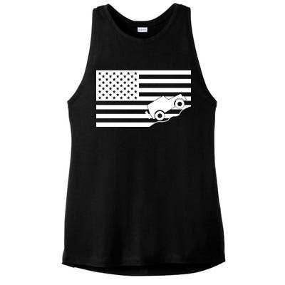 US Truck Simple Off-Roading Flag Ladies PosiCharge Tri-Blend Wicking Tank