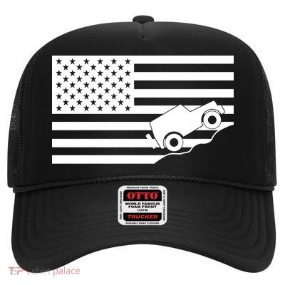 US Truck Simple Off-Roading Flag High Crown Mesh Back Trucker Hat