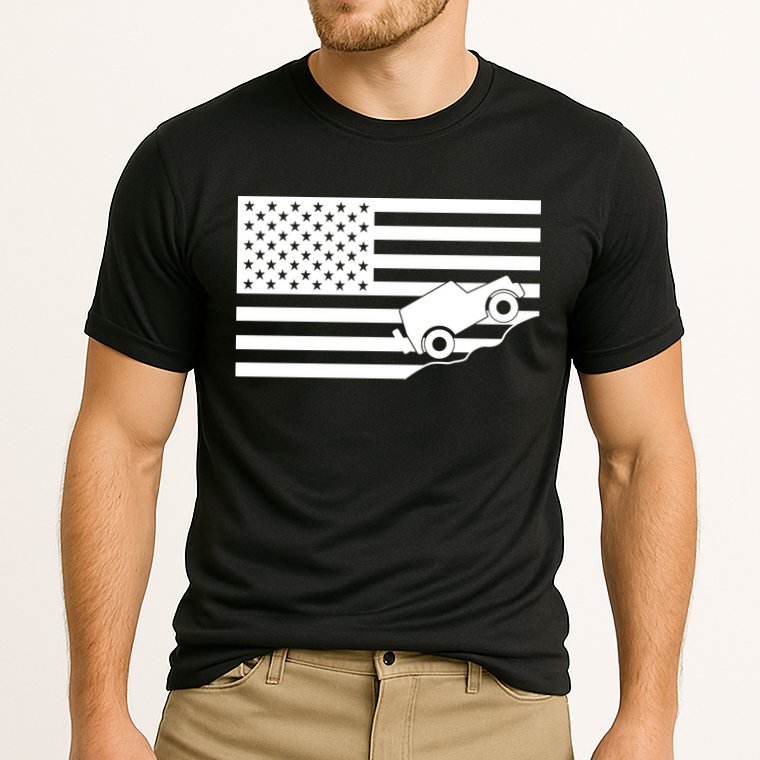 US Truck Simple Off-Roading Flag Cooling Performance Crew T-Shirt