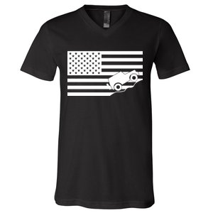 US Truck Simple Off-Roading Flag V-Neck T-Shirt