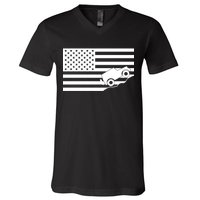 US Truck Simple Off-Roading Flag V-Neck T-Shirt