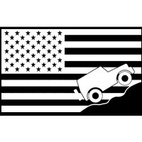 US Truck Simple Off-Roading Flag Bumper Sticker