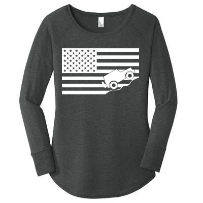 US Truck Simple Off-Roading Flag Women's Perfect Tri Tunic Long Sleeve Shirt