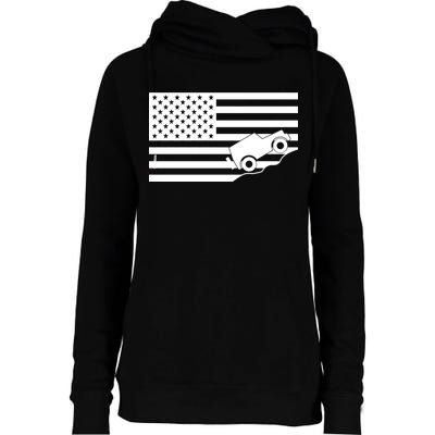 US Truck Simple Off-Roading Flag Womens Funnel Neck Pullover Hood