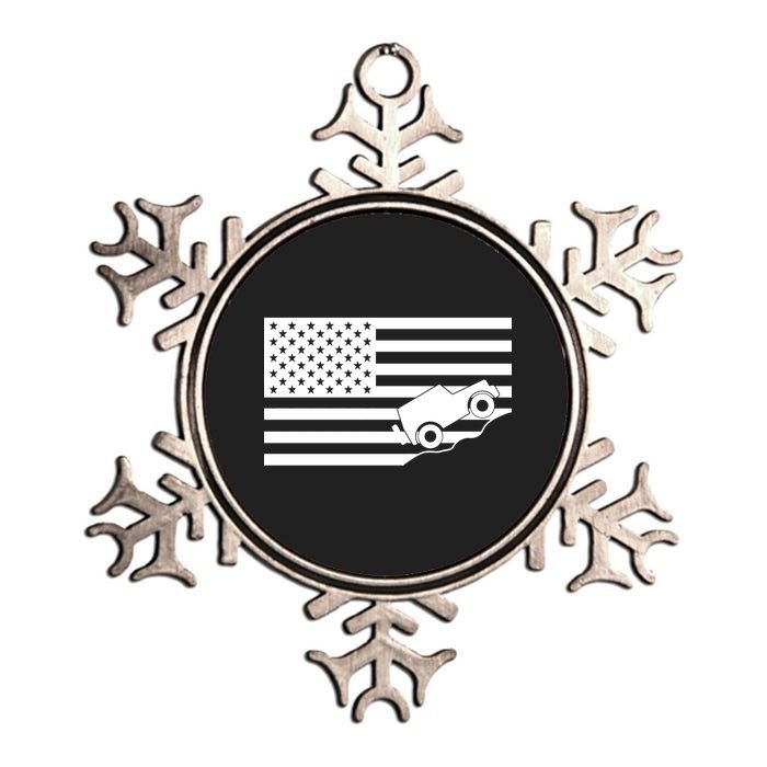 US Truck Simple Off-Roading Flag Metallic Star Ornament