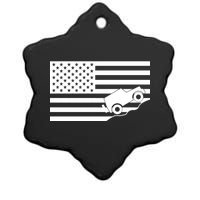 US Truck Simple Off-Roading Flag Ceramic Star Ornament