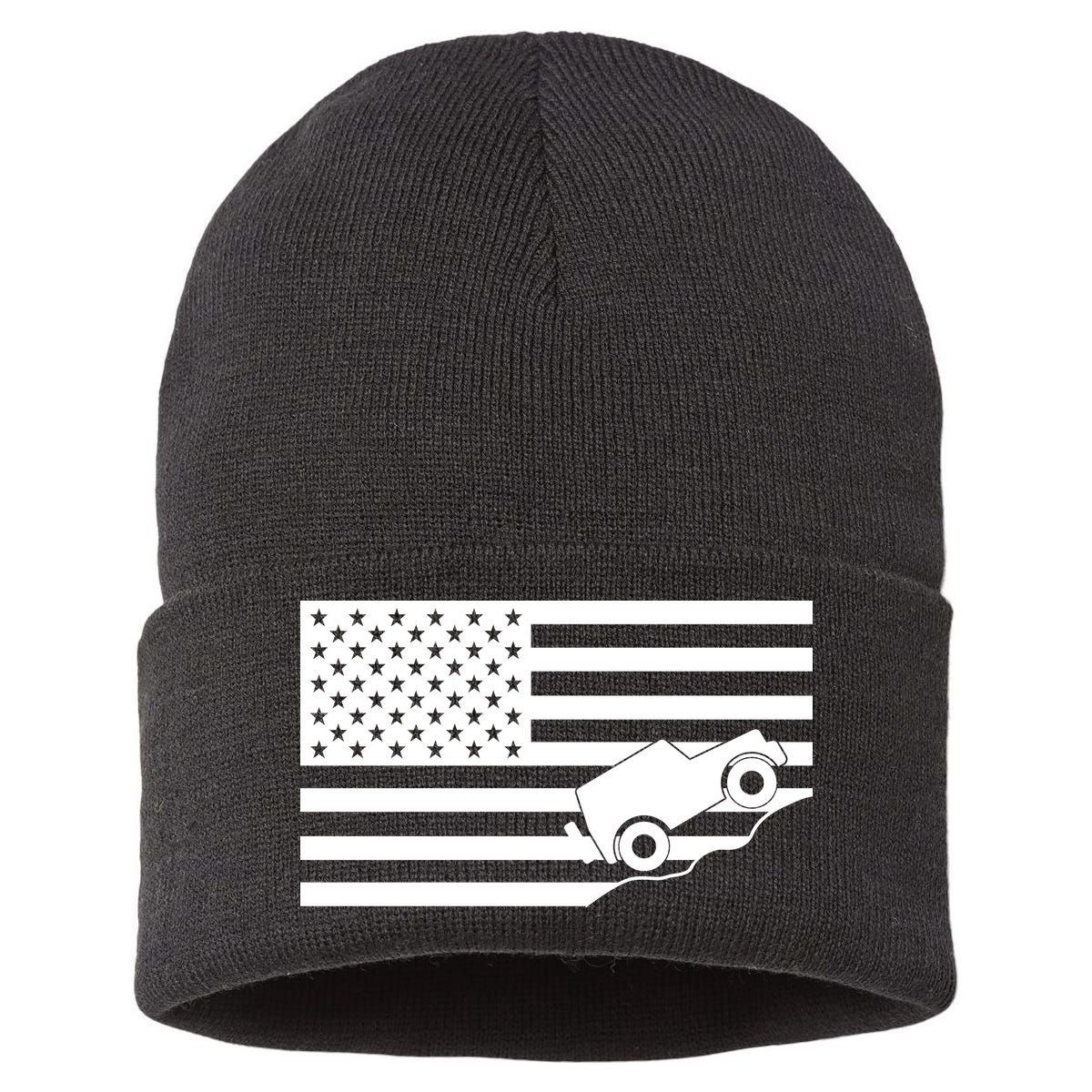 US Truck Simple Off-Roading Flag Sustainable Knit Beanie